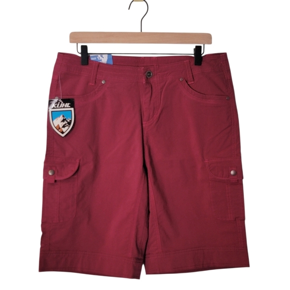 NWT KUHL Kurve W's Splash 11" Bermuda Hiking Shorts Red Wine Color Women Size 12 - Picture 2 of 8